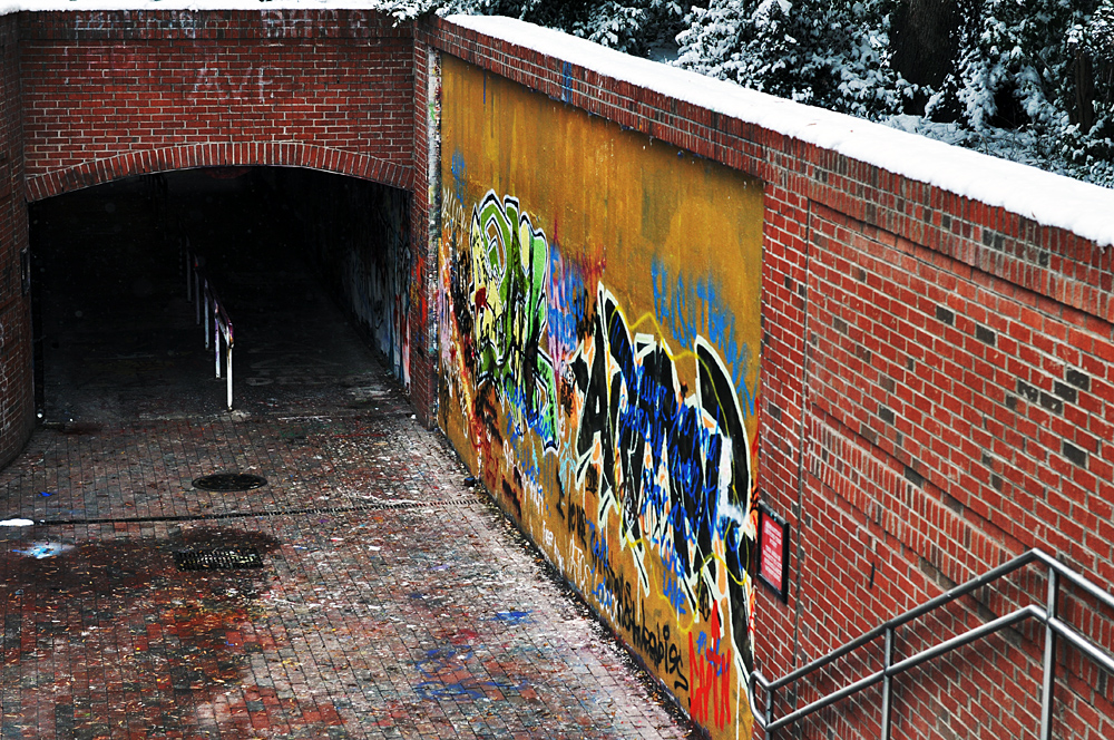 NCSU snowy tunnel